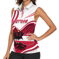 Personalized Austria In My Heart Women Sleeveless Polo Shirt Osterreich Map Flag - Wonder Print Shop