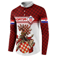 Personalized Croatia Button Sweatshirt Vintage Coat Of Arms - Wonder Print Shop