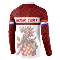 Personalized Croatia Button Sweatshirt Vintage Coat Of Arms - Wonder Print Shop