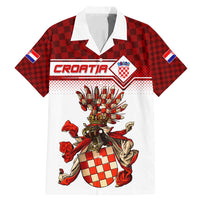 Personalized Croatia Family Matching Mermaid Dress and Hawaiian Shirt Vintage Coat Of Arms - Wonder Print Shop