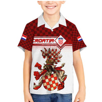 Personalized Croatia Family Matching Mermaid Dress and Hawaiian Shirt Vintage Coat Of Arms - Wonder Print Shop