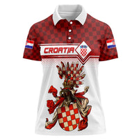 Personalized Croatia Women Polo Shirt Vintage Coat Of Arms - Wonder Print Shop
