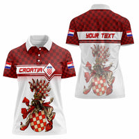 Personalized Croatia Women Polo Shirt Vintage Coat Of Arms - Wonder Print Shop