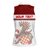 Personalized Croatia Women Sleeveless Polo Shirt Vintage Coat Of Arms - Wonder Print Shop