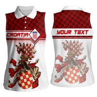 Personalized Croatia Women Sleeveless Polo Shirt Vintage Coat Of Arms - Wonder Print Shop