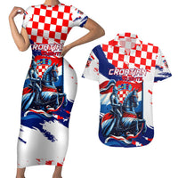 Personalized Croatian Knights Couples Matching Short Sleeve Bodycon Dress and Hawaiian Shirt Hrvatska Coat Of Arms - Wonder Print Shop