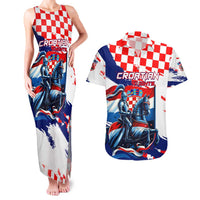 Personalized Croatian Knights Couples Matching Tank Maxi Dress and Hawaiian Shirt Hrvatska Coat Of Arms - Wonder Print Shop