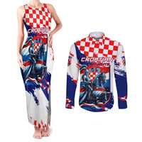 Personalized Croatian Knights Couples Matching Tank Maxi Dress and Long Sleeve Button Shirt Hrvatska Coat Of Arms - Wonder Print Shop