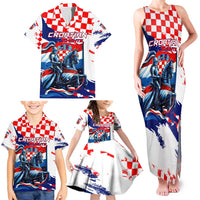 Personalized Croatian Knights Family Matching Tank Maxi Dress and Hawaiian Shirt Hrvatska Coat Of Arms - Wonder Print Shop