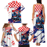 Personalized Croatian Knights Family Matching Tank Maxi Dress and Hawaiian Shirt Hrvatska Coat Of Arms - Wonder Print Shop