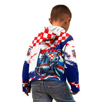 Personalized Croatian Knights Kid Hoodie Hrvatska Coat Of Arms - Wonder Print Shop