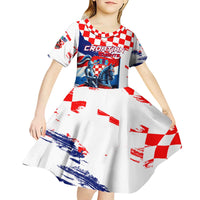 Personalized Croatian Knights Kid Short Sleeve Dress Hrvatska Coat Of Arms - Wonder Print Shop