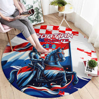 Croatian Knights Round Carpet Hrvatska Coat Of Arms