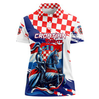 Personalized Croatian Knights Women Polo Shirt Hrvatska Coat Of Arms - Wonder Print Shop