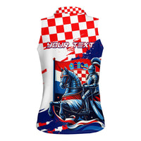 Personalized Croatian Knights Women Sleeveless Polo Shirt Hrvatska Coat Of Arms - Wonder Print Shop