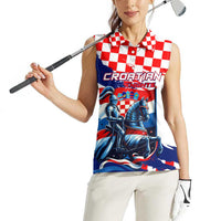 Personalized Croatian Knights Women Sleeveless Polo Shirt Hrvatska Coat Of Arms - Wonder Print Shop