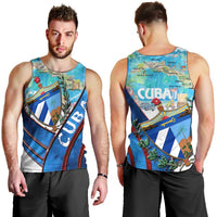 Coat Of Arms Cuba Men Tank Top Caribbean Cuban Map - Wonder Print Shop