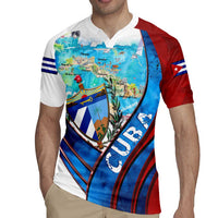 Coat Of Arms Cuba Rugby Jersey Caribbean Cuban Map - Wonder Print Shop