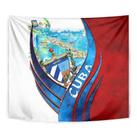 Coat Of Arms Cuba Tapestry Caribbean Cuban Map - Wonder Print Shop