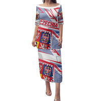 Coat Of Arms Czechia Family Matching Puletasi and Hawaiian Shirt Czech Republic Sporty Geometric - Wonder Print Shop