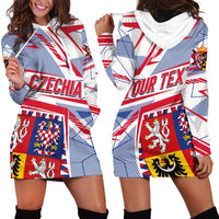 Coat Of Arms Czechia Hoodie Dress Czech Republic Sporty Geometric - Wonder Print Shop