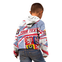 Coat Of Arms Czechia Kid Hoodie Czech Republic Sporty Geometric - Wonder Print Shop