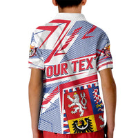 Coat Of Arms Czechia Kid Polo Shirt Czech Republic Sporty Geometric - Wonder Print Shop