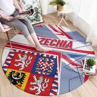 Coat Of Arms Czechia Round Carpet Czech Republic Sporty Geometric