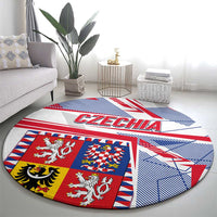 Coat Of Arms Czechia Round Carpet Czech Republic Sporty Geometric