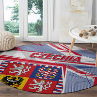 Coat Of Arms Czechia Round Carpet Czech Republic Sporty Geometric