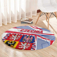 Coat Of Arms Czechia Round Carpet Czech Republic Sporty Geometric