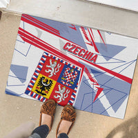 Coat Of Arms Czechia Rubber Doormat Czech Republic Sporty Geometric - Wonder Print Shop
