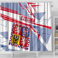 Coat Of Arms Czechia Shower Curtain Czech Republic Sporty Geometric