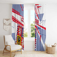 Coat Of Arms Czechia Window Curtain Czech Republic Sporty Geometric - Wonder Print Shop