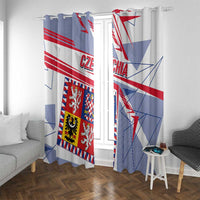 Coat Of Arms Czechia Window Curtain Czech Republic Sporty Geometric - Wonder Print Shop