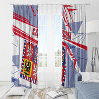 Coat Of Arms Czechia Window Curtain Czech Republic Sporty Geometric - Wonder Print Shop