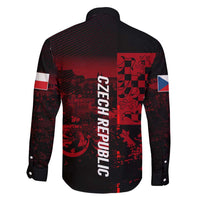 Czech Republic Lion Family Matching Long Sleeve Bodycon Dress and Hawaiian Shirt Czechia Black Red - Wonder Print Shop