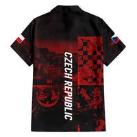 Czech Republic Lion Family Matching Puletasi and Hawaiian Shirt Czechia Black Red - Wonder Print Shop