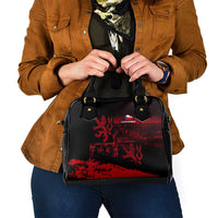 Czech Republic Lion Shoulder Handbag Czechia Black Red