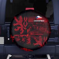 Czech Republic Lion Spare Tire Cover Czechia Black Red - Wonder Print Shop