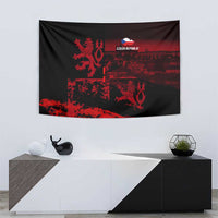 Czech Republic Lion Tapestry Czechia Black Red - Wonder Print Shop