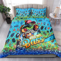 Kiss My Bass Fishing Bedding Set Fish Me Luck - Wonder Print Shop