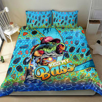Kiss My Bass Fishing Bedding Set Fish Me Luck - Wonder Print Shop