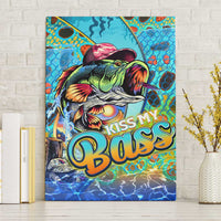 Kiss My Bass Fishing Canvas Wall Art Fish Me Luck - Wonder Print Shop