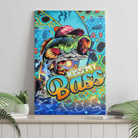 Kiss My Bass Fishing Canvas Wall Art Fish Me Luck - Wonder Print Shop