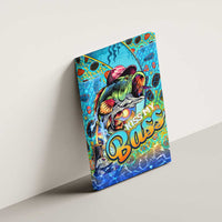 Kiss My Bass Fishing Canvas Wall Art Fish Me Luck - Wonder Print Shop