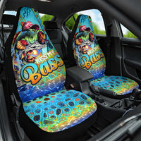 Kiss My Bass Fishing Car Seat Cover Fish Me Luck - Wonder Print Shop