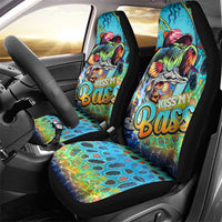 Kiss My Bass Fishing Car Seat Cover Fish Me Luck - Wonder Print Shop