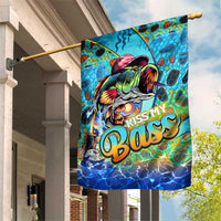 Kiss My Bass Fishing Garden Flag Fish Me Luck - Wonder Print Shop