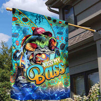 Kiss My Bass Fishing Garden Flag Fish Me Luck - Wonder Print Shop